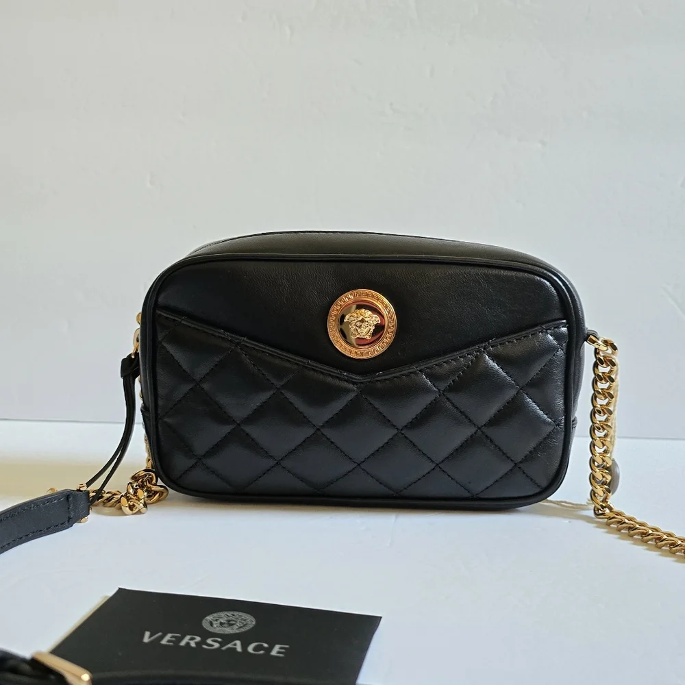 Versace Medusa Quilted Crossbody Camera Bag Black - Picture 4 of 15